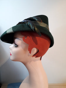 1930's Inspired Hat Bottle Green