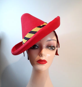 'Carnival' 1930's Inspired Hat Red